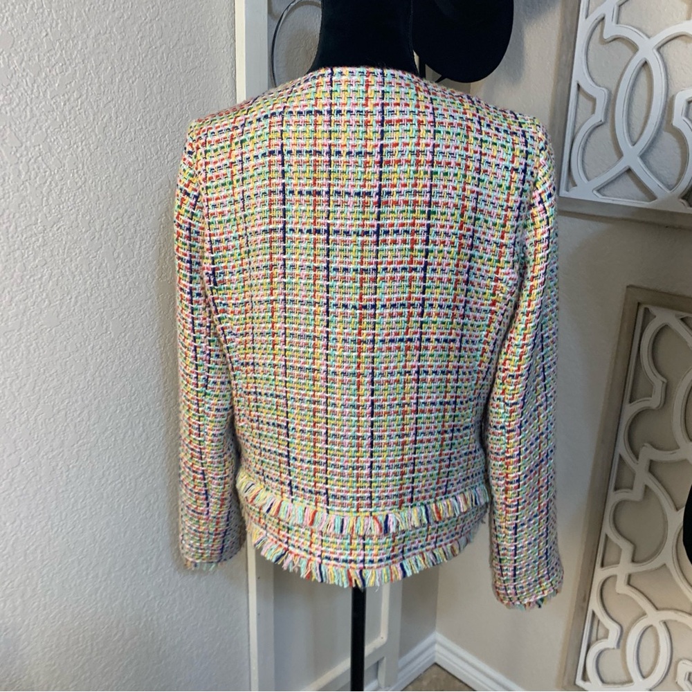 Halogen Multiple Colored Tweed /Weave With Fringe… - image 3